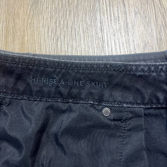 American Eagle Jean Skirt Size 10 Y2K Denim Mini Button Front High Rise A-line - Picture 9 of 9